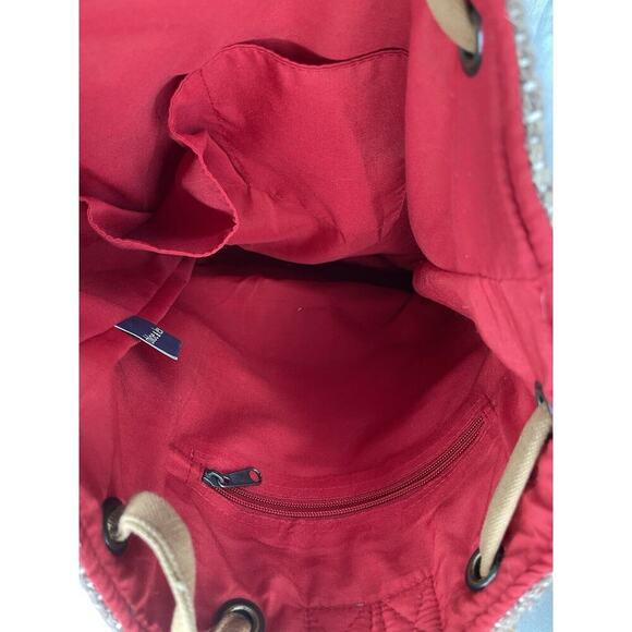 Chloe And Lex Striped Wool & Suede Bucket Backpack Bag Calf Hair - Picture 7 of 7